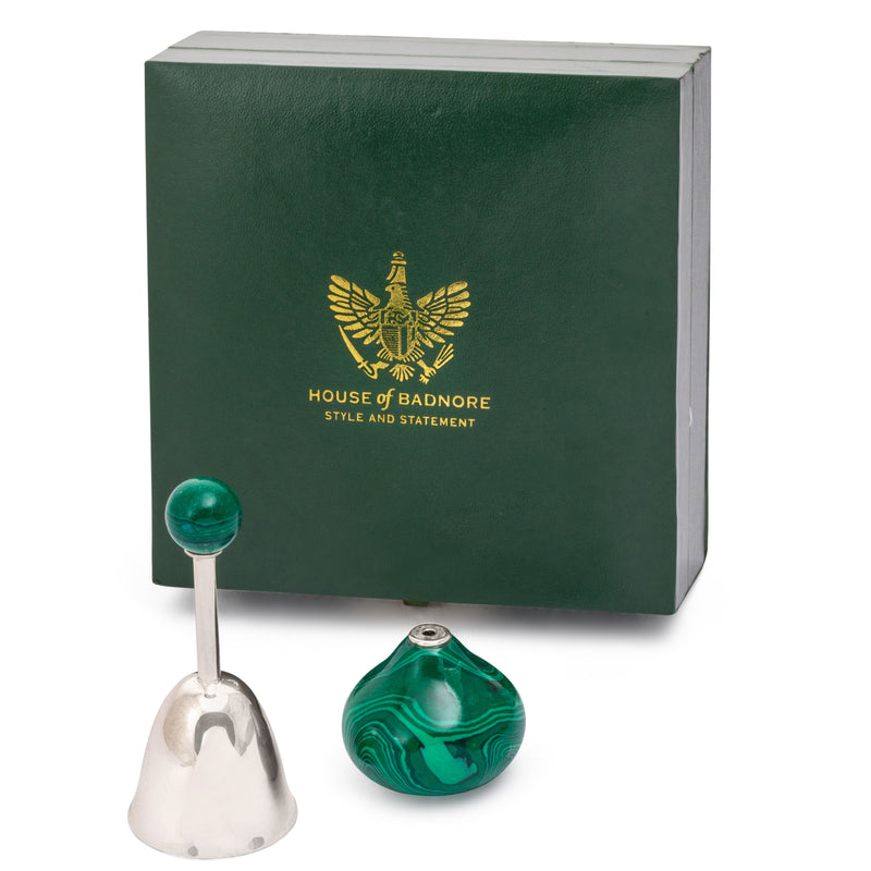 Malachite Bell & Incense Stick Holder Set