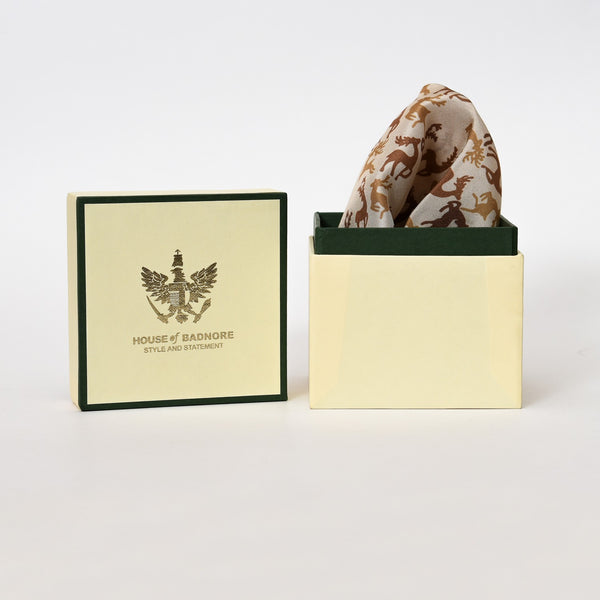 Stag Pocket Square & Cufflinks Set