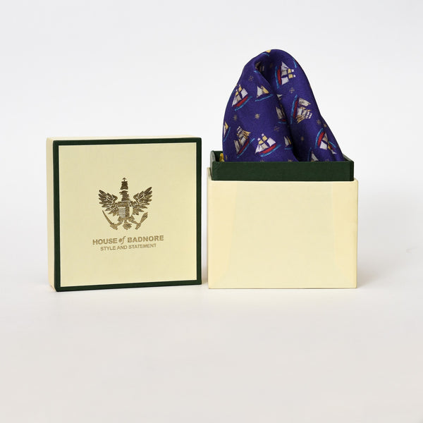 Sailboat Pocket Square & Cufflinks Set