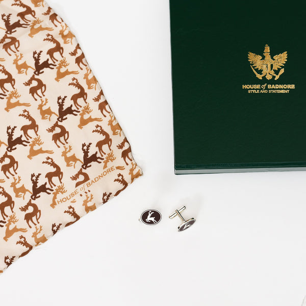 Stag Pocket Square & Cufflinks Set