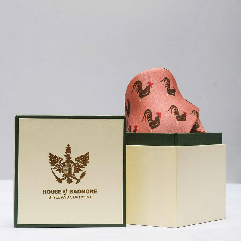 Rooster Pocket Square & Cufflinks Set